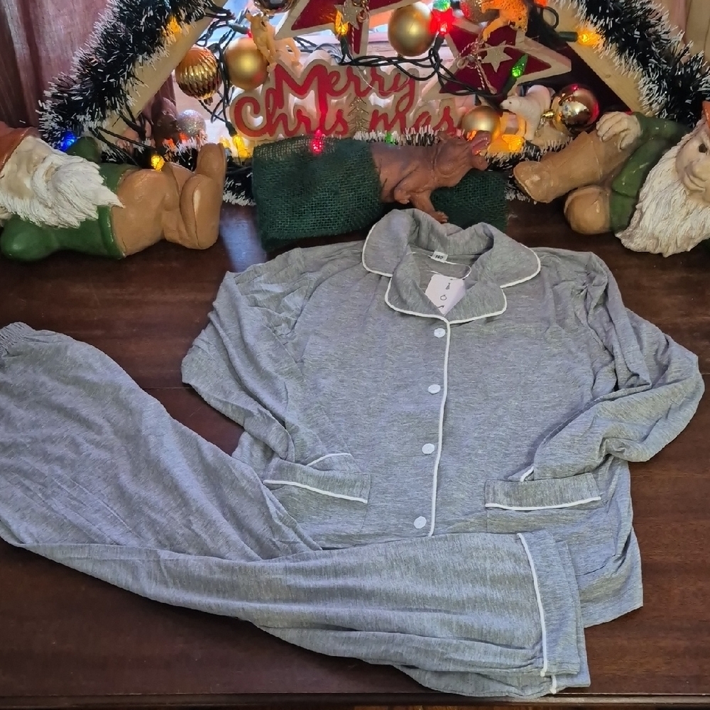 Soft Gray Kids Pajama Set